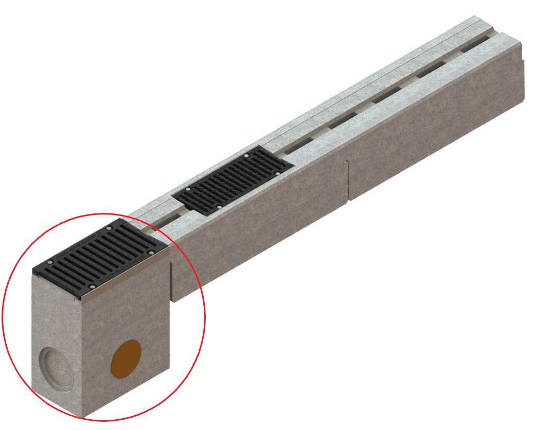1m. set Betonrinne Monoblock 29x29cm E600 Schlitzrinne-Entwässerungsrinne