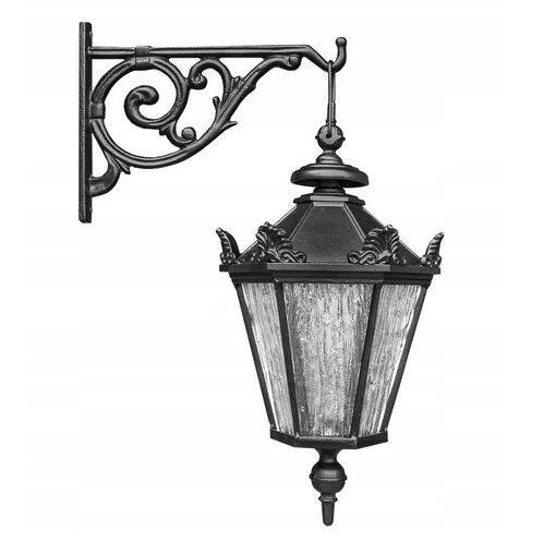 Lámpara colgante Schinkel SMALL con gancho para farol – lámpara de hierro fundido, altura 49 cm, cabezal de farol pequeño, negro, iluminación exterior