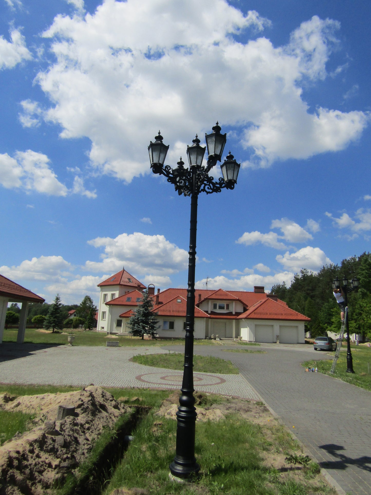 Farola de calle GI 5x cabezal H - 4600mm