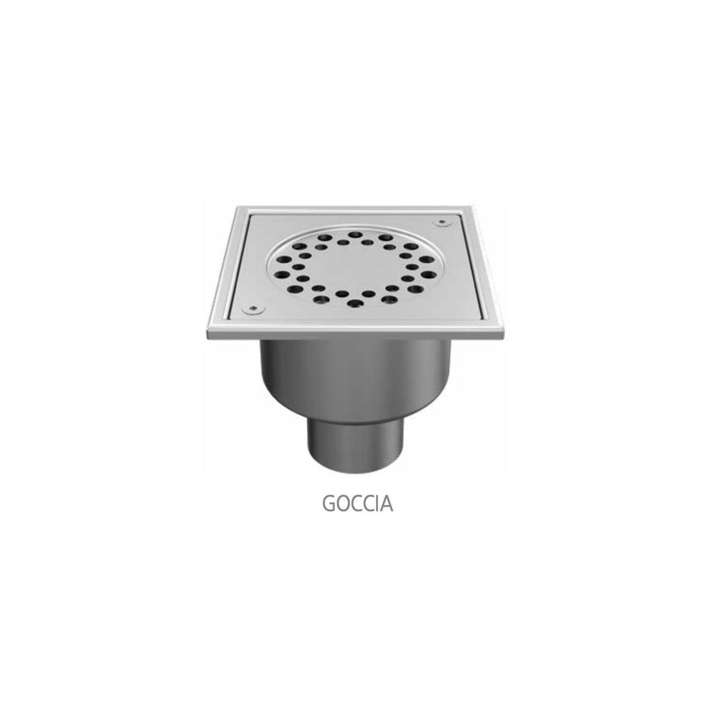 Desagüe de baño 100x100mm, acero inoxidable 304 – DN 40, vertical – cuadrado