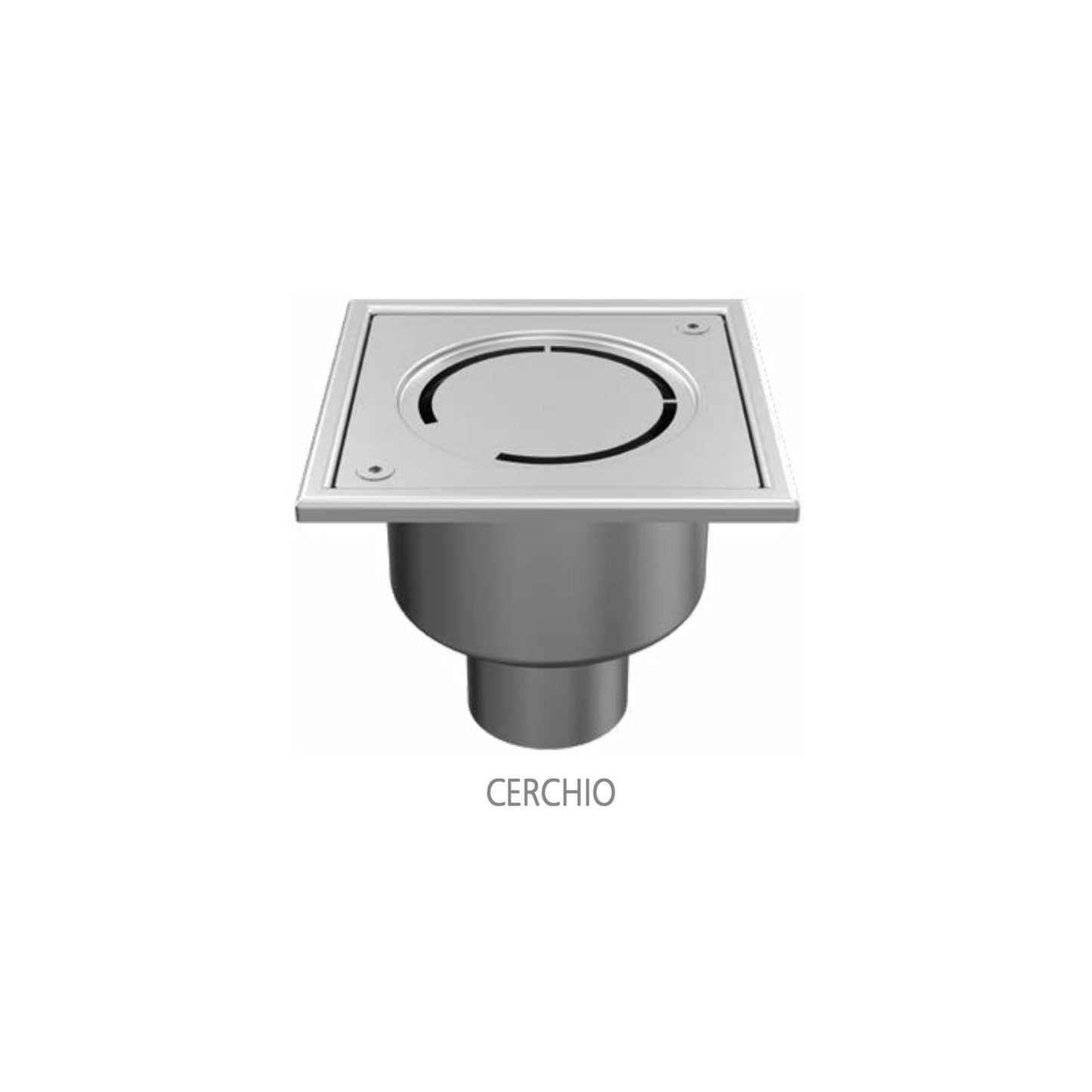 Desagüe de baño 100x100mm, acero inoxidable 304 – DN 40, vertical – cuadrado