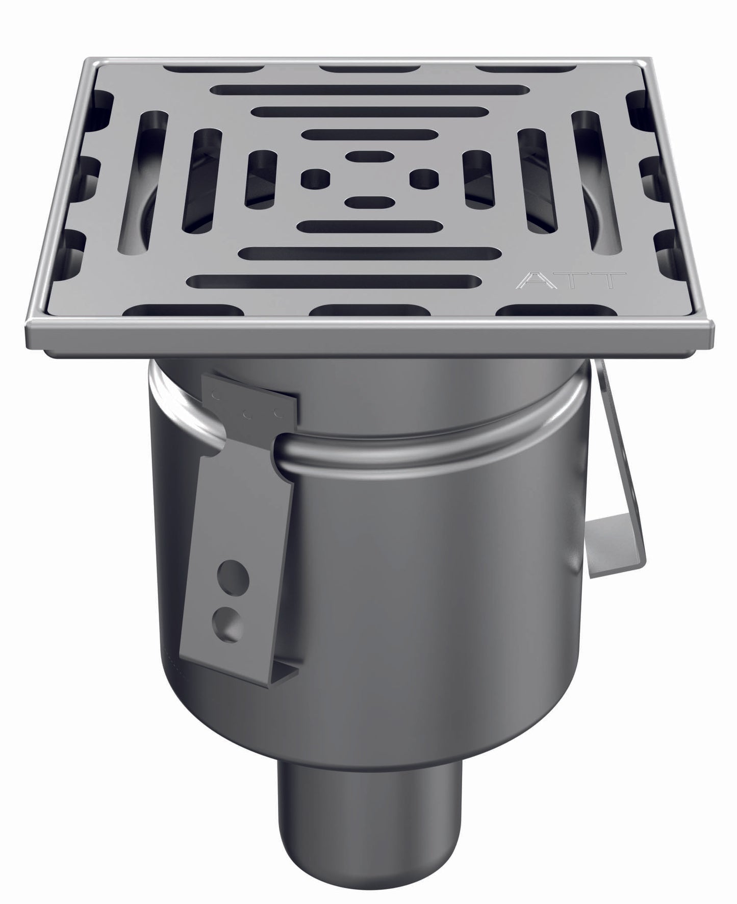 Desagüe de suelo 150x150mm, mini desagüe de acero inoxidable DN 75, vertical – cuadrado – de una pieza