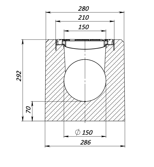 1m. set Betonrinne Monoblock 29x29cm E600 Schlitzrinne-Entwässerungsrinne
