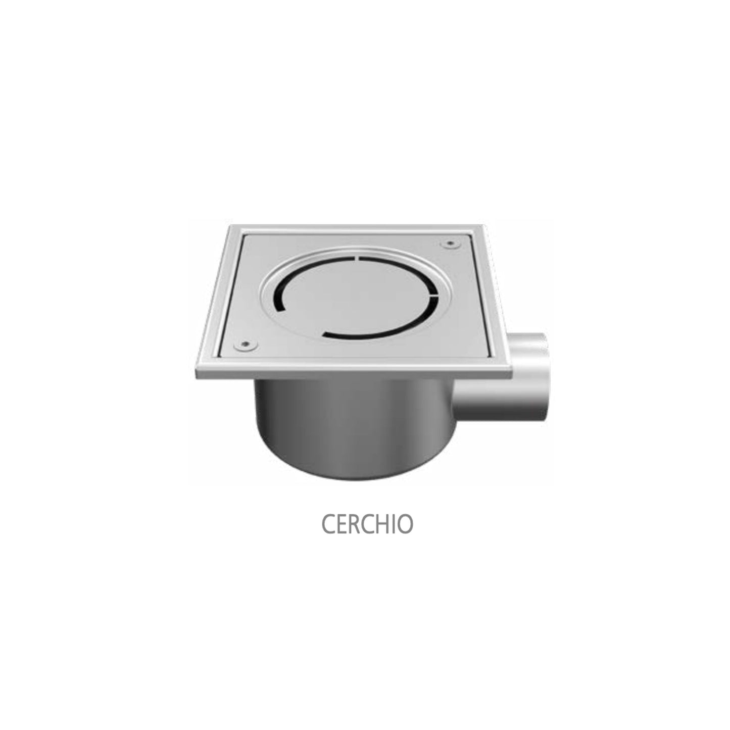 Desagüe de baño 100x100mm, acero inoxidable 304 – DN 32, horizontal – cuadrado