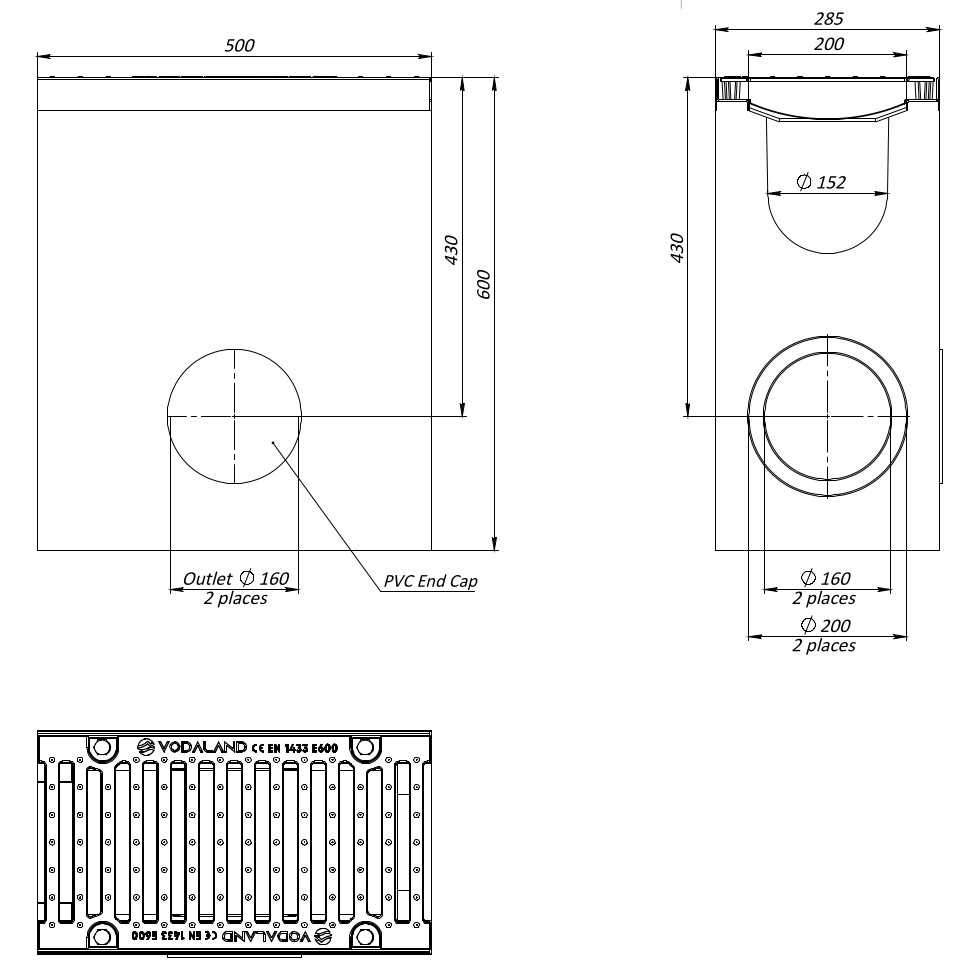1m. set Betonrinne Monoblock 29x29cm E600 Schlitzrinne-Entwässerungsrinne