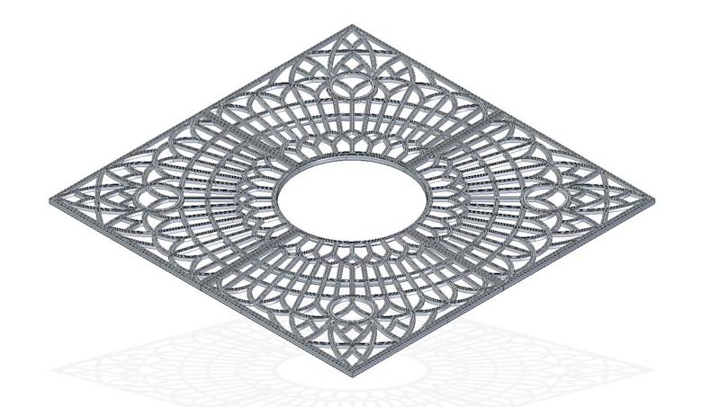 Rejilla de protección para árboles 200x200 cm ⌀ 70cm
