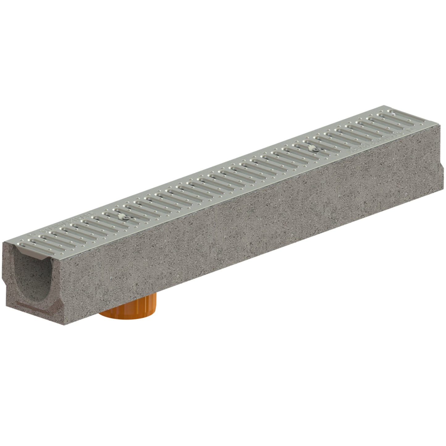 1m set. Betonrinne 14x12,5cm inkl. Gitterrost aus Verzinktem Stahl