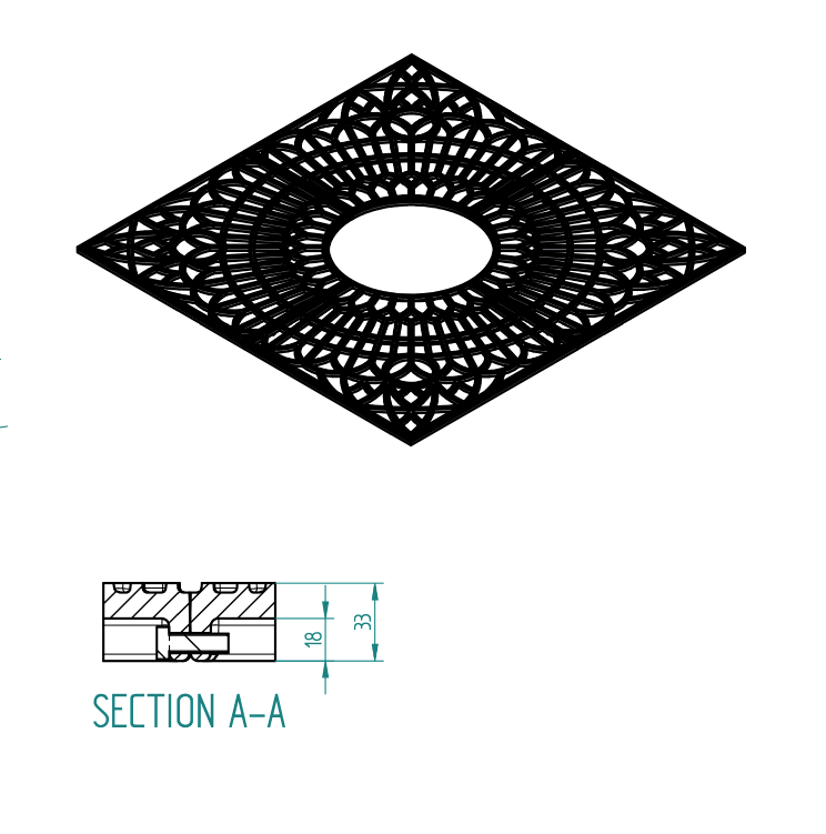 Rejilla de protección para árboles 200x200 cm ⌀ 70cm