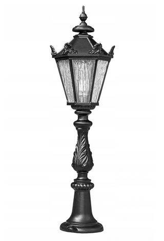 Schinkelleuchte II SMALL – Farola de hierro fundido, altura 90 cm, pantalla pequeña, color negro, iluminación exterior