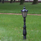 Farola clásica IV PEQUEÑA: farola de hierro fundido, altura 123 cm, pantalla pequeña (5 lados), color negro, iluminación exterior.