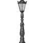 Farola clásica IV PEQUEÑA: farola de hierro fundido, altura 123 cm, pantalla pequeña (5 lados), color negro, iluminación exterior.