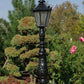 Farola clásica IV PEQUEÑA: farola de hierro fundido, altura 123 cm, pantalla pequeña (5 lados), color negro, iluminación exterior.