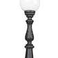 Lámpara de camino esférica II PEQUEÑA – lámpara de hierro fundido, altura 72 cm, cabezal de linterna ⌀20 cm, negra, iluminación exterior