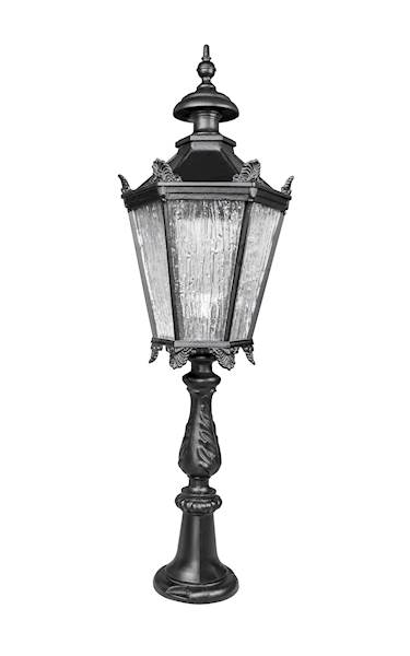 Schinkelleuchte II LARGE – farola de hierro fundido, altura 113 cm, pantalla grande, color negro, iluminación exterior