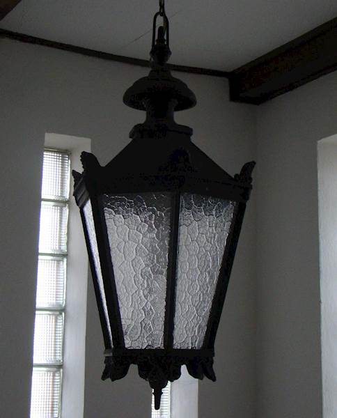 Lámpara colgante Schinkel GRANDE: lámpara de hierro fundido, altura 68 cm, cabezal grande, color negro, iluminación exterior