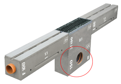 1m Schlitzrinne AS-S150 Betonrinne Monoblock 29x30cm DN150 F900 Entwässerungsrinne
