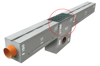 1m Schlitzrinne AS-S150 Betonrinne Monoblock 29x30cm DN150 F900 Entwässerungsrinne