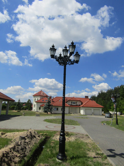 Farola de calle GI 5x cabezal H - 4600mm