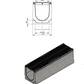 1m. set Schwerlastrinne Betonrinne DN200 26x26cm + Gussrost D400