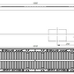 1m. set Schwerlastrinne Betonrinne DN200 26x26cm + Gussrost D400