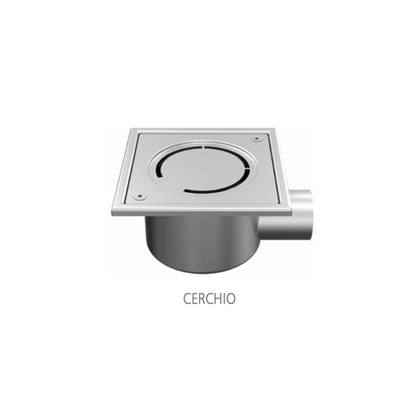 Desagüe de baño 100x100mm, acero inoxidable 304 – DN 32, horizontal – cuadrado 