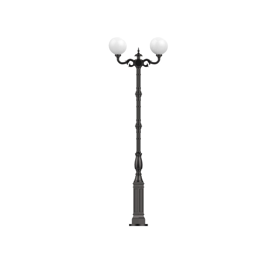 Lampe  Straßenlaterne GI 2x KUGEL H- 2300 mm