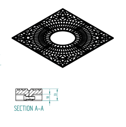 Rejilla de protección para árboles 200x200 cm ⌀ 70cm