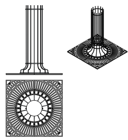 Baumschutzgitter H:150cm ⌀34cm