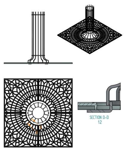 Baumschutzgitter H:150cm ⌀34cm